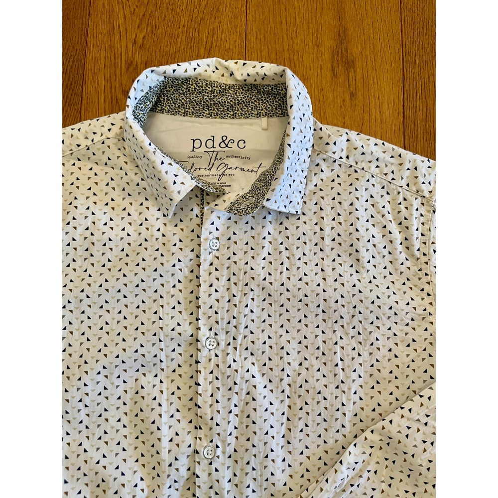 Paper Denim Cloth PD&C Mens Stretch Geometric Print Button Down Shirt M Slim